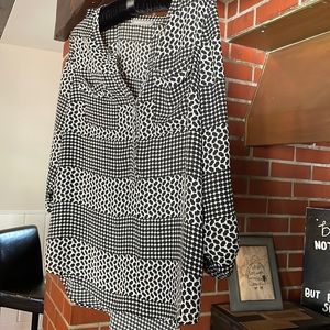 Black and white blouse